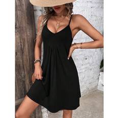 Shein Short Dresses Shein Simple Solid Slip Dress Casual Sleeveless Dress For Summer