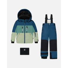 18-24M Snowsuits Deux par Deux Deux par Color-Block Hooded 2-Piece Technical Snowsuit, Blue, Green & Gray, 10Y Maisonette