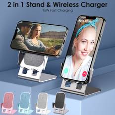 15w wireless charger dock metal stand for iphone samsung huawei xiaomi honor etc