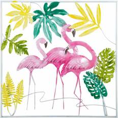 Rosa Väggdekor Alexandra House Living Metall Rosa Flamingo Vägdekoration 5 x 81 x 81 cm Väggdekor