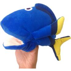 Soft Blue Fish Puppet: 25cm Interactive Plush Toy