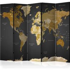 Artgeist Skærmvæg Room Divider World Map On Dark Background 225 x 172 cm Rumdeler