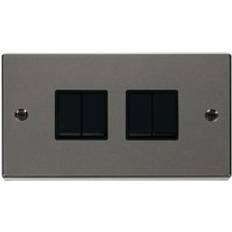 SE Home Black Nickel 10A 4 Gang 2 Way Light Switch One Size