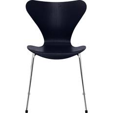 Fritz Hansen Sjuan 3107 Midnight Blue Färgad Ask/Chrome Stol