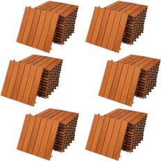 Deuba Holzfliese Akazie 66er-Set - Braun 30x30cm