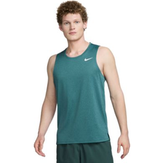 Green - Men Tank Tops Nike Men's Miler Dri-fit Running Tank Vintage Green 2XL