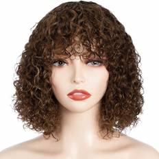 Hair Products Shein Fashion Idol Bob Curly Human Hair Wigs With Bangs Jerry Curl Bob Wigs Human Hair Brazilian Virgin Lace Front Wigs For Women