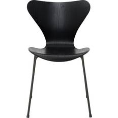 Fritz Hansen Sjuan 3107 Black Färgad Matstolar Metall/Trä Stol