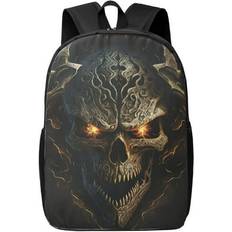 School Bags Cywemop Lixin-US, Backpack For School Metal Evil Skull School Backpack For Boys And Girls Travel Laptop Computer Backpack Student Book Bag Business Work Bag 17 Inch Gift For Kids