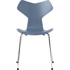 Fritz Hansen Grand Prix 3130 Dusk Blue Färgad Ask/Chrome Stol