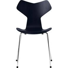 Fritz Hansen Grand Prix 3130 Midnight Blue Färgad Ask/Chrome Stol