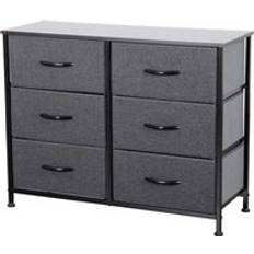 Home Treats Black Metal Set 6 Chest of Drawer