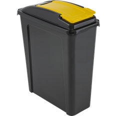 Wham Recycle it 25l slimline & lid recycling waste graphite/yellow