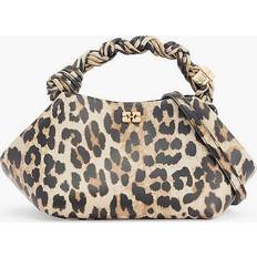 Leopard Handbags Ganni Leopard Bou Leopard-print Recycled-leather Top Handle Bag LEOPARD