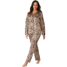 Leopard Underwear Amoureuse Plus The Luxe Satin Pajama Set Leopard 26-28