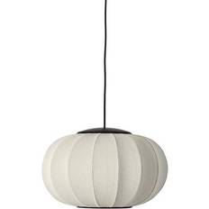 Made by Hand Stickad-Wit Oval Taklampa Ø45 Pärlvit LED Pendellampa