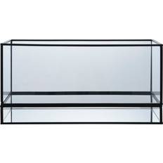 House Nordic Hurricane L30 Metal/Glas Sort 30x12x15 cm Fyrfadsstage