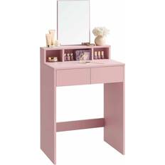 Pink Dressing Tables Vasagle Mit Spiegel Und 2 Schubladen Pastellrosa Schminktisch