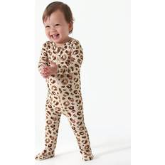 Gerber Gerber Unisex Baby Toddler Buttery Soft Snug Fit Footed Pajamas with Viscose Made from Eucalyptus, Leopard, Months