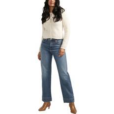 High-Waist Wide-Leg Ankle Jeans