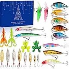 Adventskalender män Fiske adventskalender 2023, 24 dagar fiskedrag adventskalender för sötvatten och saltvatten jul nedräkningskalender gåvor för män fiske adventskalender Fiske adventskalender 2023 A