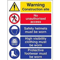 Multicoloured Workplace Signs Safety Site Safety Multi Hazard Safety Sign 1mm Rigid Plastic 300 mm x 400 mm