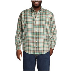 Lands' End Men Shirts Lands' End Big & Tall Traditional Fit No Iron Twill Shirt Fresh evergreen/green plaid 2XLT