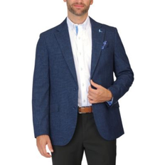 Long - Men Coats Tailorbyrd Men's Broken Check Sportcoat Navy 42L