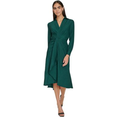 Calvin Klein Women Clothing Calvin Klein Women's Pull-On Long-Sleeve A-Line Dress Malachite