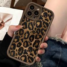 Shein Minimalist Thick AntiFall Leopard Pattern Case for iPhone 15 Pro Max
