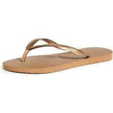 Bronze Flip-Flops Havaianas Women's Slim Flip Flops, Bronze, 11-12