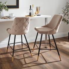 Velvet Seating Stools Dunelm Ariana Bar Velvet Mink Seating Stool