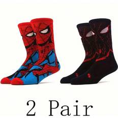 Shein Men Underwear Shein POTDEMIEL Pairs Of Comfortable Mens Superhero Socks Soft Breathable Calf Socks Elastic Moisture Wicking Stylish Perfect For GiftGiving Parties Everyday Wear