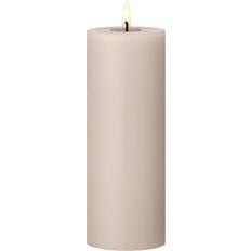 Hør Stearinlys Ester & Erik Block LED Ø7.5x20 cm 22 Linen Grey Candle