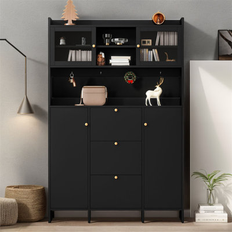 Black - Glasses Hallway Furniture & Accessories Rebrilliant Pair Accent Cabinet & 4 Hooks 25 pcs Shoe Rack