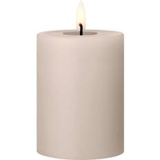 Hør Stearinlys Ester & Erik Block LED Ø7.5x10 cm 22 Linen Grey Candle