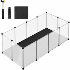 Songmics Inhägnad För Små Djur Med Golvpaneler 143 x 73 x 46 cm Vit