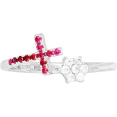 Macy's Solitaire Rings Macy's Cubic Zirconia Cross & Cluster Bypass Ring Also in Lab-Grown Ruby Ruby