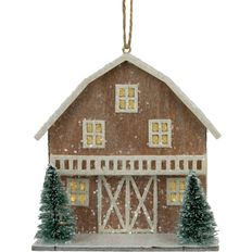 Beige Christmas Tree Ornaments Northlight 4" Battery Operated Lighted Rustic House With - Beige Christmas Tree Ornament