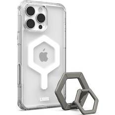 UAG URBAN ARMOR GEAR Bundle Plyo MS Fodral/Magnetisk ring kompatibel med Apple iPhone 16 Pro Max Trådlös/magnetisk laddning kompatibel, fodral inkl. rem is/vit titan