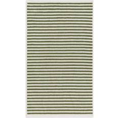 John Lewis Fine Stripe Guest Towel White, Green (90x50cm)