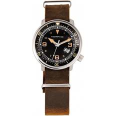 Morphic M74 Series Leather-Band w/Magnified Date Display Gold One Size