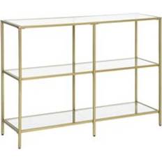 Songmics Console Tables Songmics Vasagle With 3 Tempered Glass Shelf - Gold Console Table