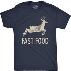 Clothing Crazy Dog T-Shirts Mens Fast Food Funny Deer Hunting Season Novelty Graphic Tee Heather Navy