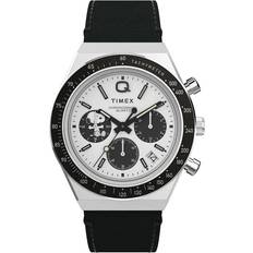 Timex Kronograf kvartsur för män med läderrem TW2W68900, Svart