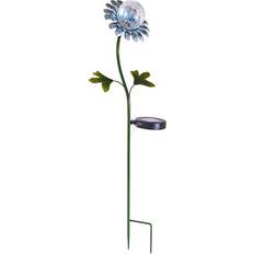 B&Q Garden Decorations B&Q Solar Powered Blue Daisy Globe Stake Light H74 cm - One Size