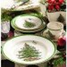 Green Serving Bowls Spode Christmas Tree Glazed 5.5" - White;Green Serving Bowl