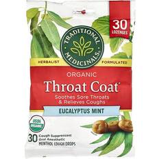 Receptfria läkemedel Eucalyptus Mint Organic Throat Coat 30 Menthol Cough Drops Ointment, Liquid