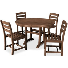 Patio Dining Sets La Casa Café 5-Piece Side Chair Outdoor 34.0 H x 114.0 W x 114.0 D in in Teak Patio Dining Set