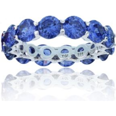 Macy's Purple Jewelry Macy's Dark Purple Cubic Zirconia Eternity Band in Rhodium Plated Sterling Silver Rhodium Plated With Tanzanite Cz